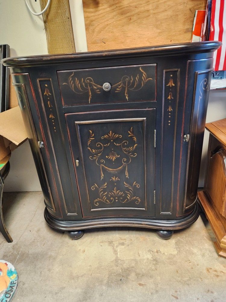 Hooker Furniture-Seven Seas One Drawer Kidney Shape Console Cabinet With Shelf