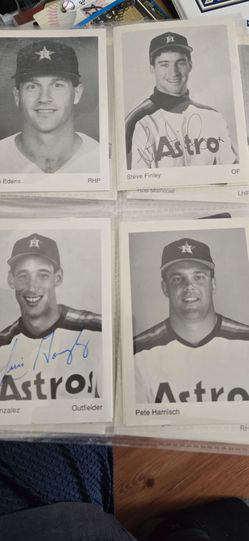 Limited Offer-Astros vintage Photo Baseball Cards lot Bagwell Caminiti signed