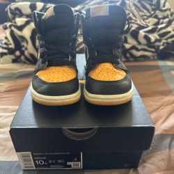 Jordan 1 Retro High OG Yellow Black Toddler Kids Size 10c