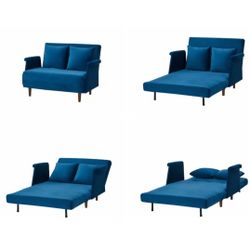 Multi-purpose Upholstered Chair (Blue) : It can be adjusted to be a chair, chaise, or sleepy bed