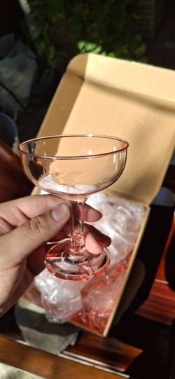 Pink Coupe Champagne Glasses – Bulk Set – Cocktail / Party Glassware
