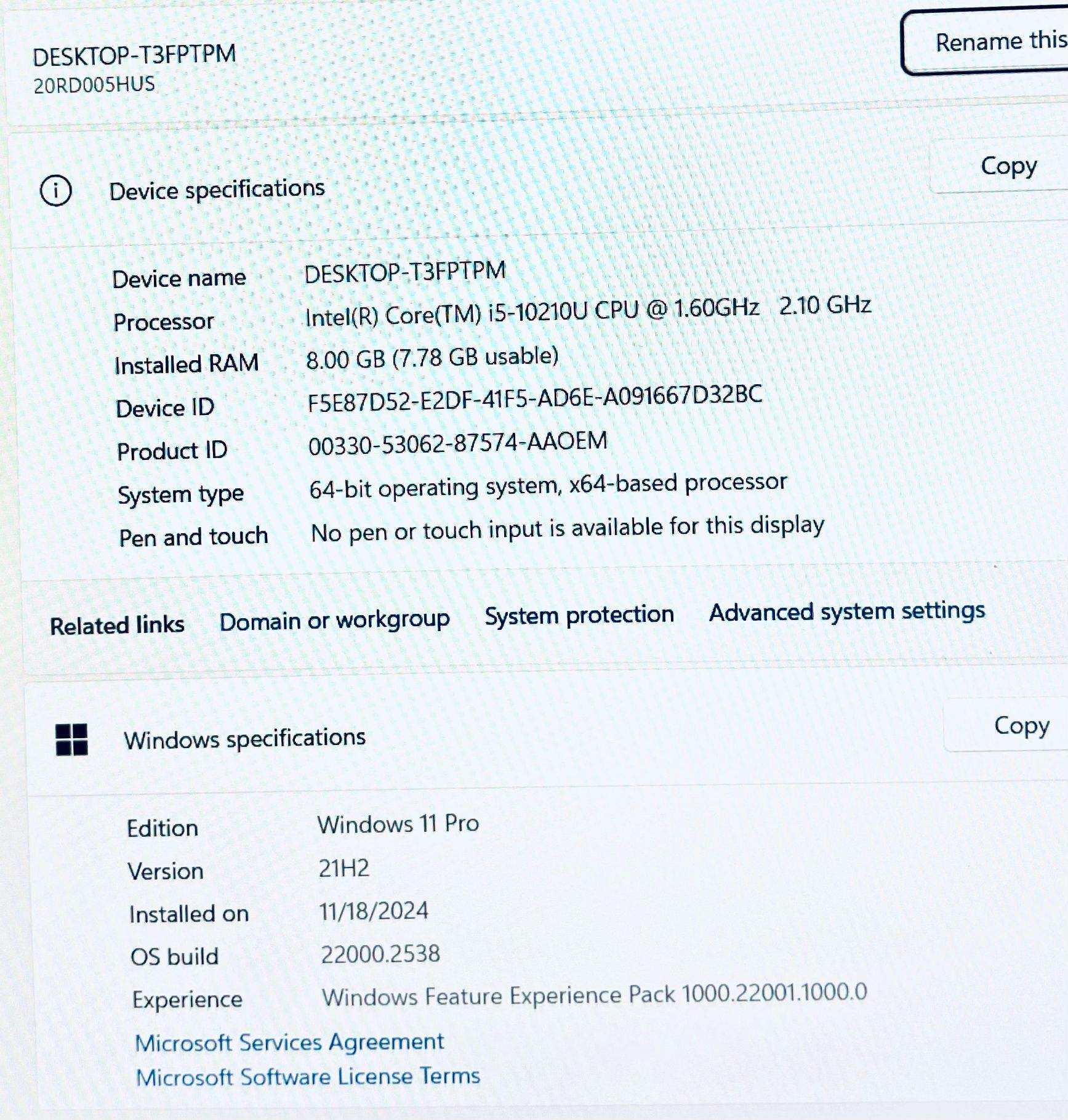 Lenovo ThinkPad E15 15” i5 10210u 2.10GHz 8GB 256GB Windows 11 Pro Fully Functional Electronics & Media
