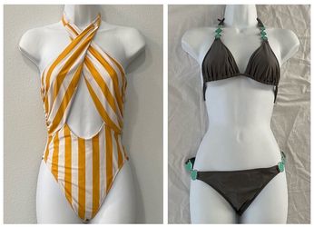 2 womens bathing / swim suits bikinis - small / medium