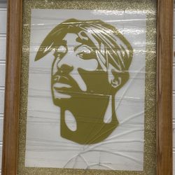 2Pac Tupac Shakur rapper Glass Portrait Framed custom Hip Hop (READ DESC)