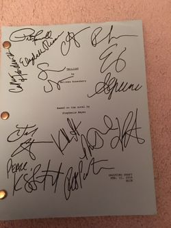 Autograph script of Twilight the movie