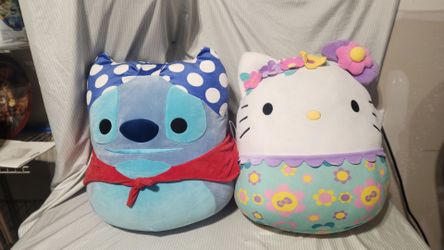 Brand New Squishmallows Disney Stitch & Hello Kitty Plush Lot — NWT