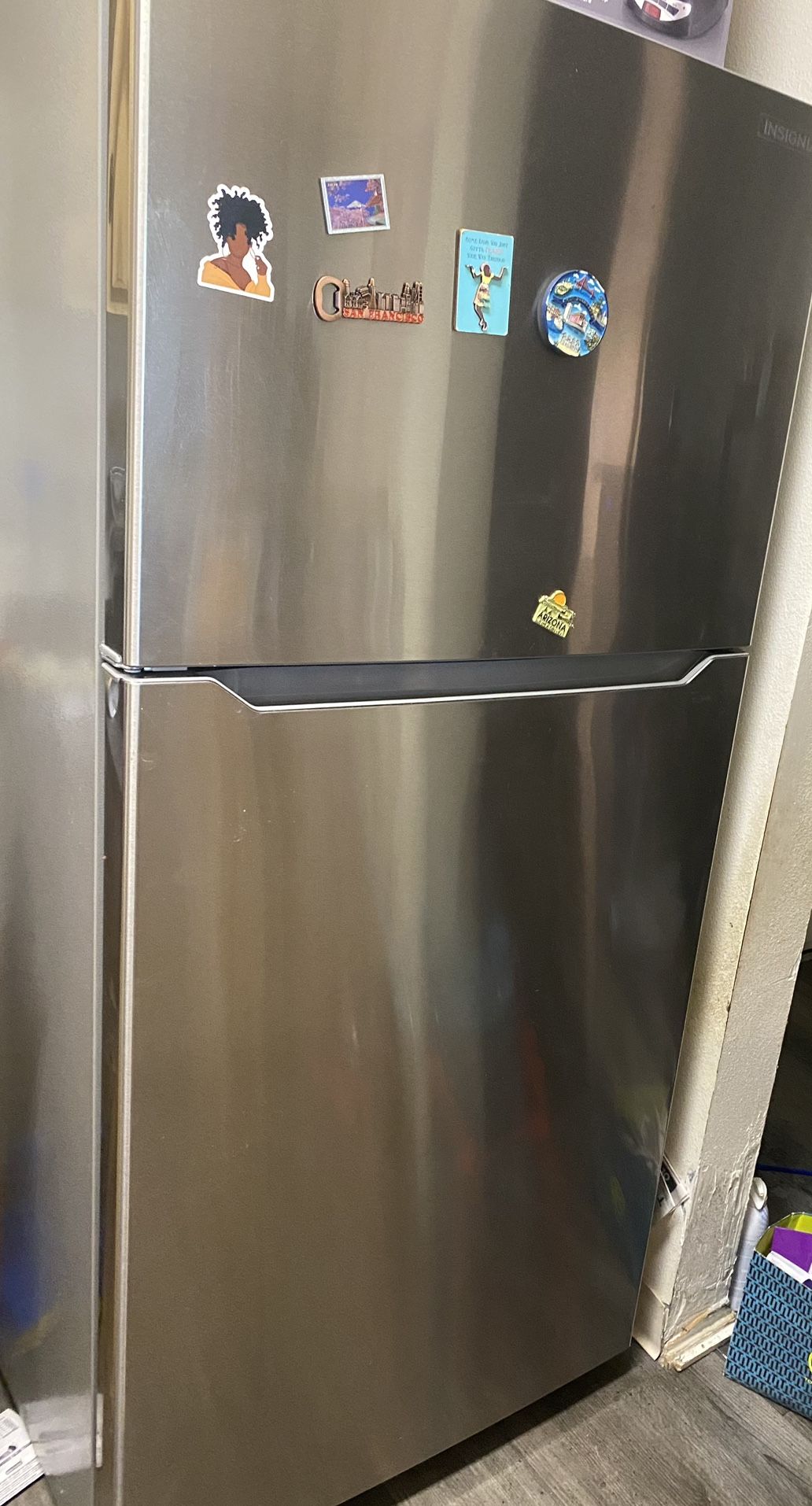 Stainless Steel Refrigerator and Microwave