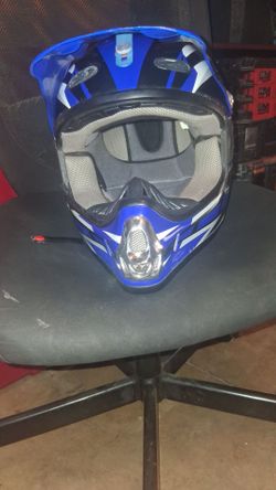 Blue Motocross Off-Road Helmet