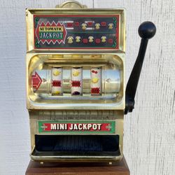 Slot Machine Trophy- Has Gold Engraved Metal That Says Union Plaza Hotel & Casino 1987- Vintage- 24" Tall. (2 Feet Tall)