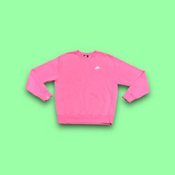 Nike sportswear club fleece pullover crewneck sweatshirt pink men’s small 