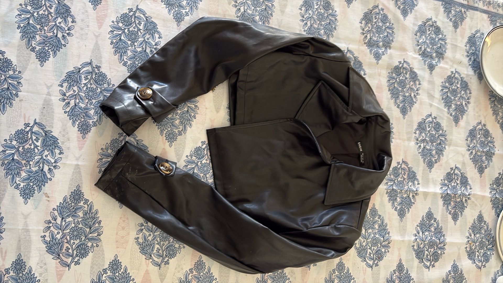1/4 length faux leather jacket XS