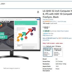 LG QHD 32inch Monitor
