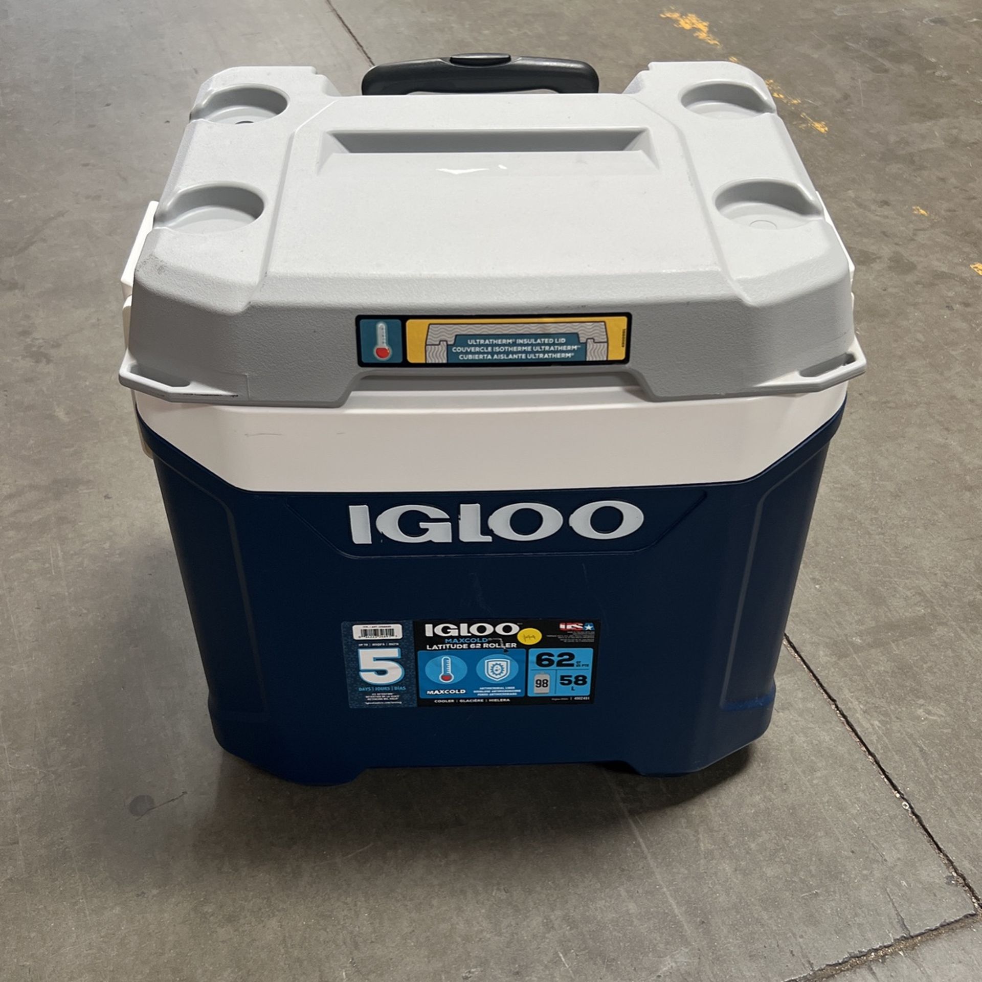 IGLOO Cooler 62qt/58l/98can Capacity