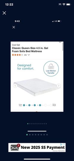 Queen Mattress Gel Foam   New factory sealed  