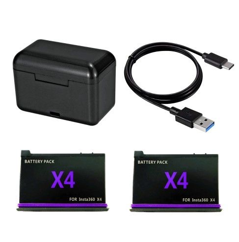 Insta360 X4 Batteries (2) And Fast Charger Kit