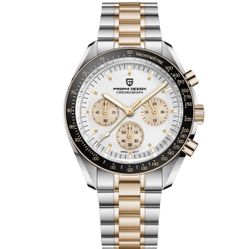 Pagani Design Two-Tone Chronograph Watch - White & Rose Gold men’s watch