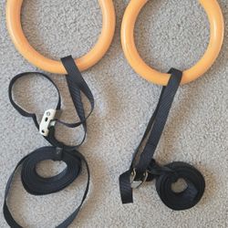 Gymnastics Rings Adjustable Buckle Straps Pull Ups Exercises 