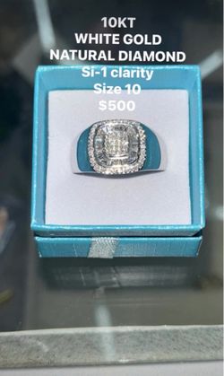 10KT WHITE GOLD DIAMOND RING SIZE 10