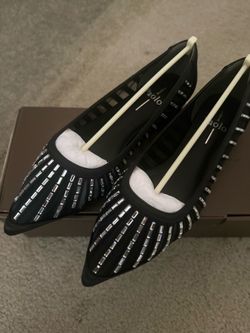 Linea Paolo Black Crystal Embellished Pointed-Toe Flats