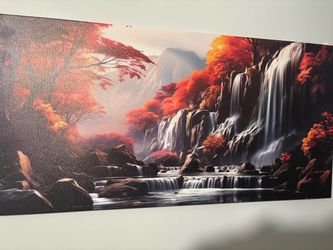 Autumn Waterfall Landscape Wall Art