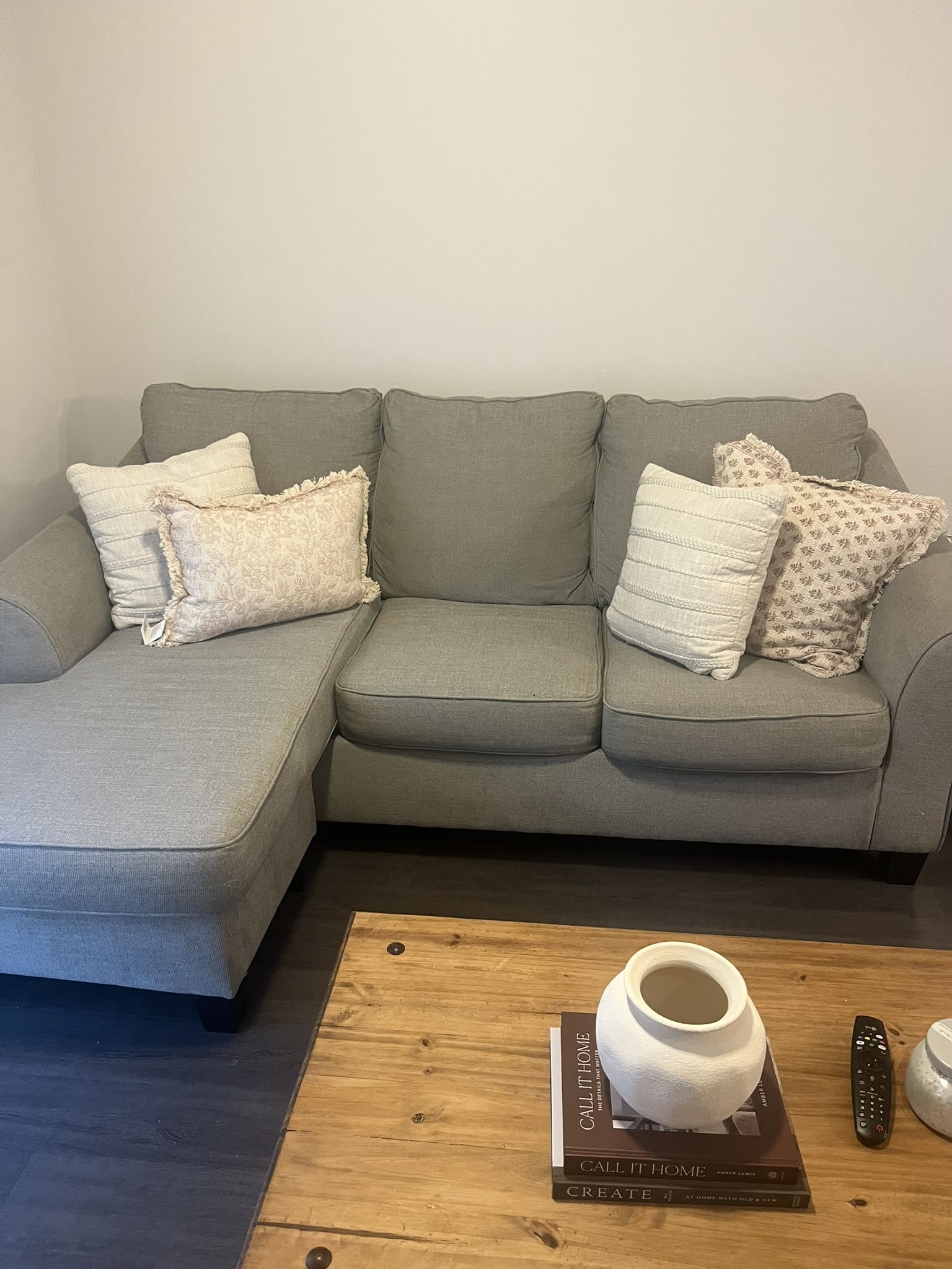 Beige/Grey Sectional Couch