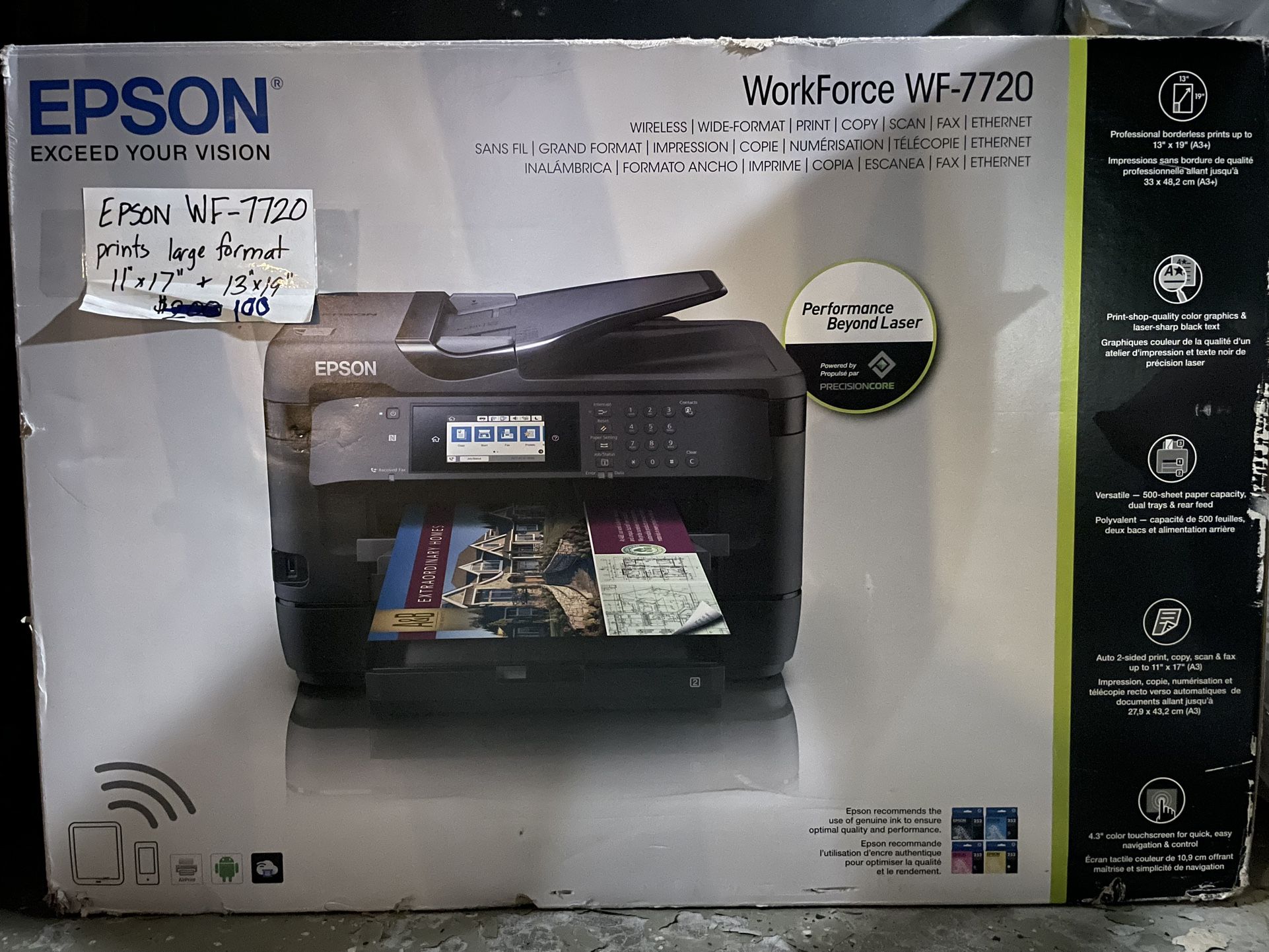 Epson 7720 Large Format Printer, Prints Up To 11x17"