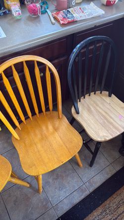 6 wooden chairs