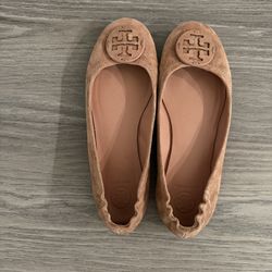 Tory Burch Suede Light Pink Ballet Flats Size 7 - Excellent condition