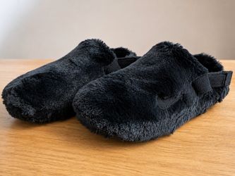 Nike Calm SE Black Fur Mules
