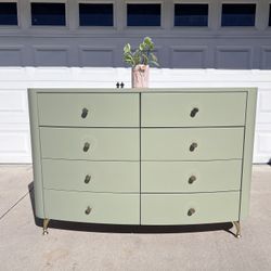 Beautiful Sage Green Dresser With Gold Hardware 