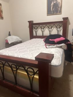 Full-Size Bed And Mattress With Topper