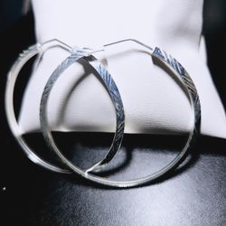 .925 Mexican Sterling Silver Hoop Earrings 