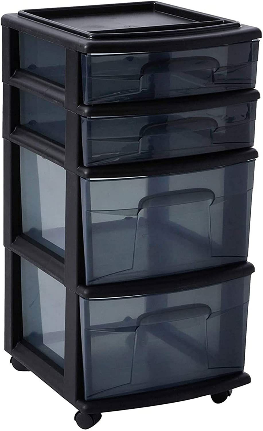 4 Drawer Tall Home Storage Cart with 4 Caster Wheels for Home, Office, Dorm, and Classroom, Black MSRP $69.99