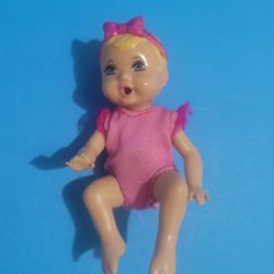 Baby Barbie Mattel 2012 Doll Toy Mattel 3” Pink Bow Drinks And  Wets .