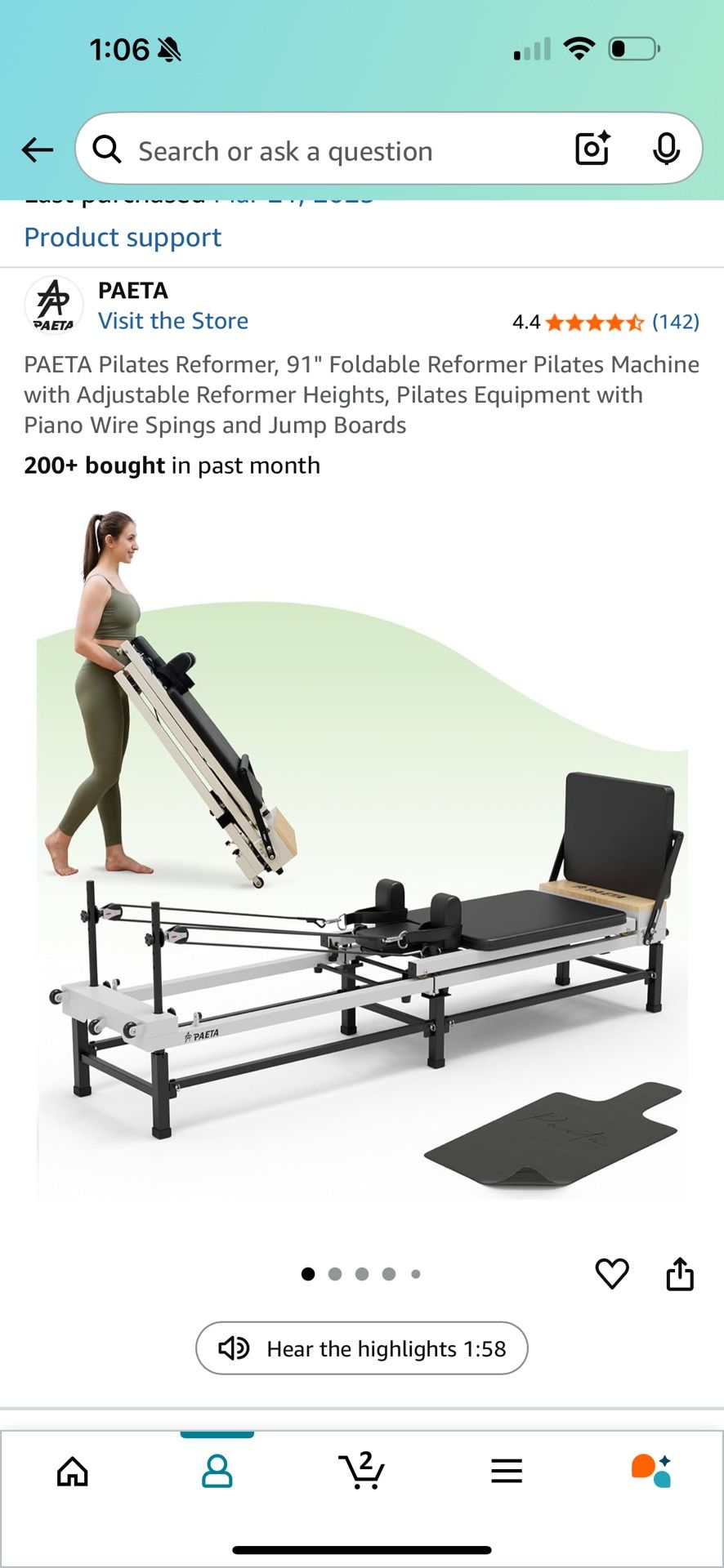 Foldable Pilates Reformer