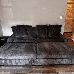 Grey Cordouroy Couch