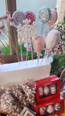 4 Sprinkle Lollipop Christmas Tree Decorations