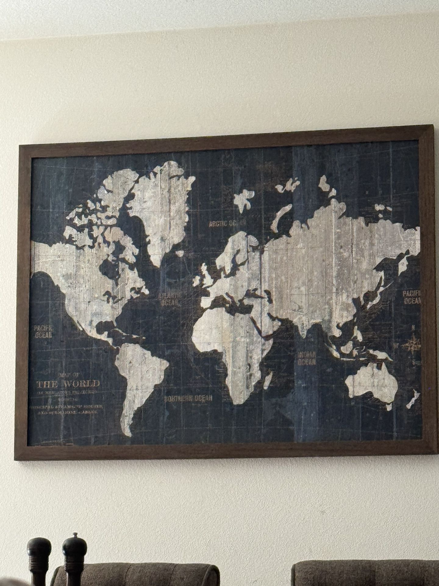 Large World Map Wall Decoration