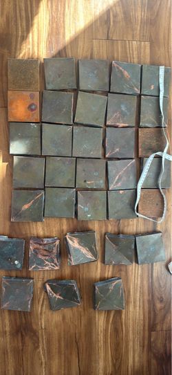 Copper Square Post Caps – Aged Patina