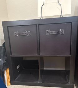 IKEA KALLAX black-brown 4-cube shelf unit