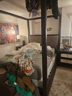 Queen canopy bed frame