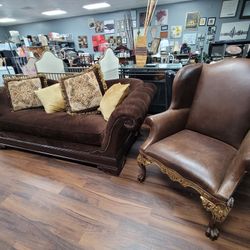 Brown Sofa And Chair