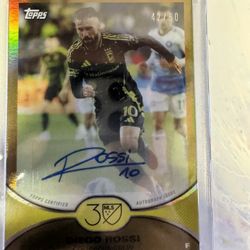 2025 Topps MLS 30th Anniversary Diego Rossi Gold Foil Auto /50
