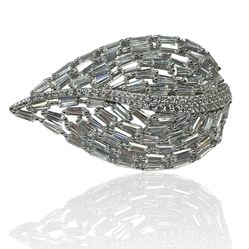 Sterling Silver Cocktail Ring With Diamond CZ Gems 