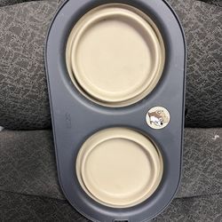 Bucees travel, dog water, and food bowl, collapsible, plastic and silicone