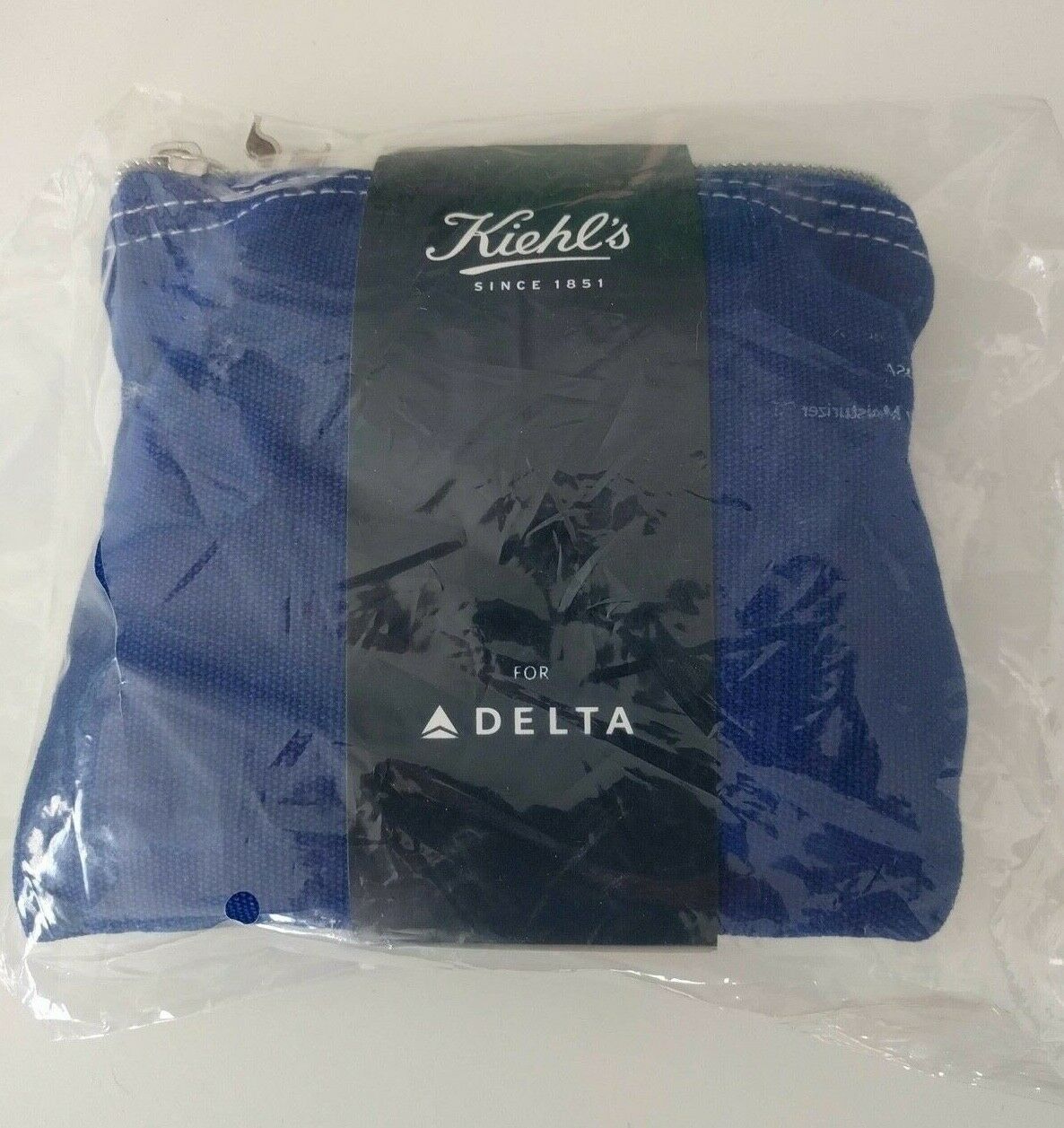 Vintage Kiehl's / Delta Air Canvas Travel Pouch Bag & Amenity Kit NEW SEALED