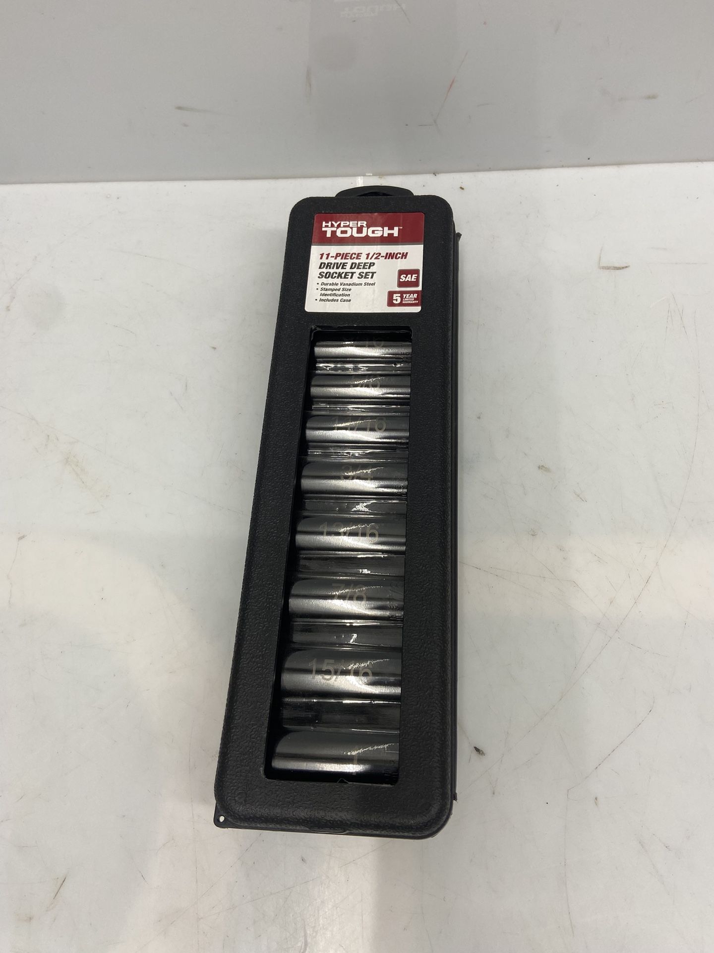 Hyper Tough 11 Piece 1/2 Drive Deep Socket Set