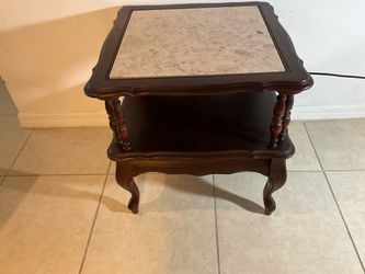 Vintage marble topped end table