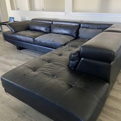 Faux Leather Couch 