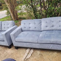 2 Piece Grey Couch Set